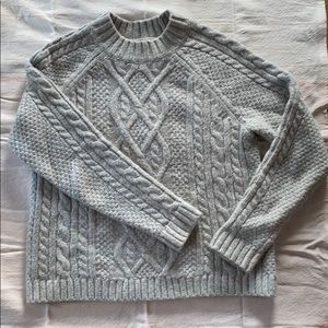 Cable Knit Mock Neck Sweater